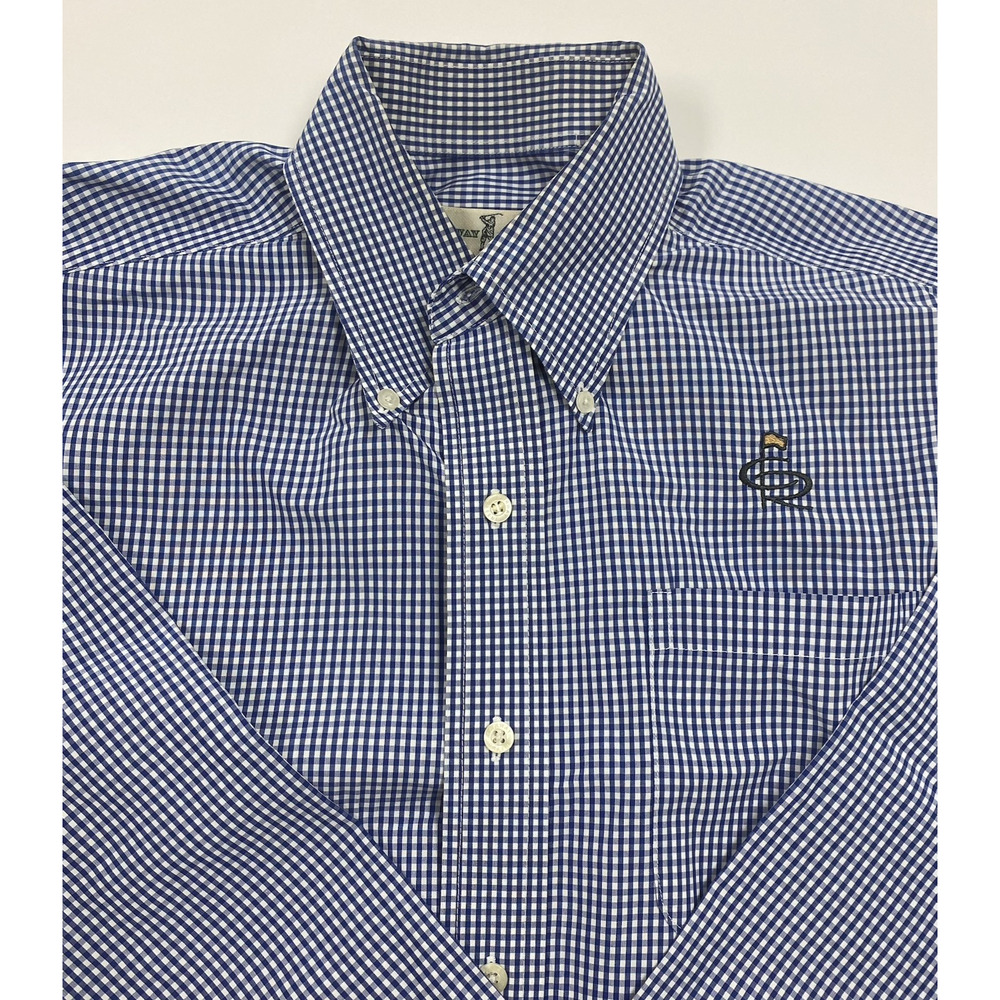 Men's Fairway & Greene The Club Shirt L Blue Checked Long Sleeve